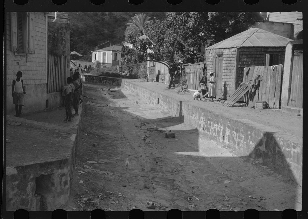 [Untitled photo, possibly related to: Charlotte Amalie, St. Thomas Island, Virgin Islands. Children playing in a street].…