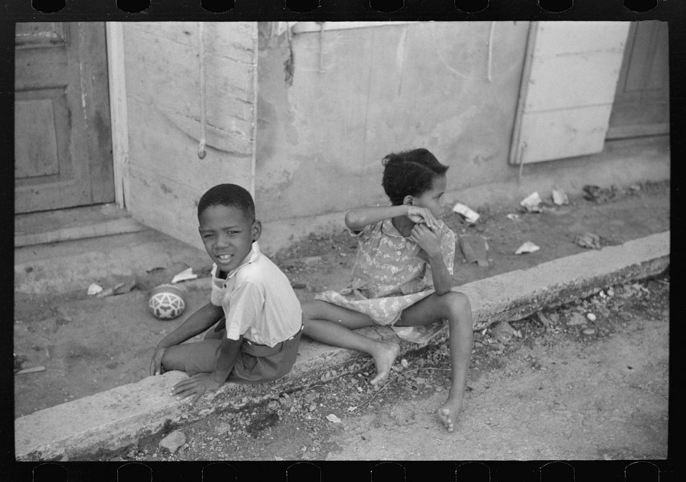 [Untitled photo, possibly related to: Charlotte Amalie, St. Thomas Island, Virgin Islands. Children playing in the street].…