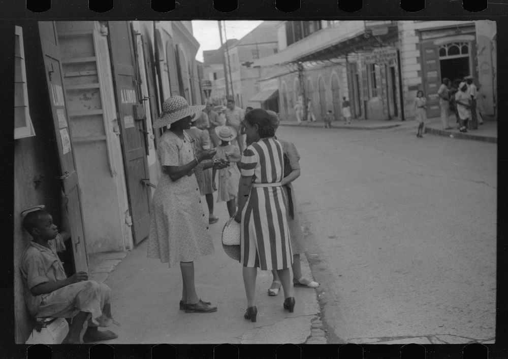 [Untitled photo, possibly related to: Charlotte Amalie, St. Thomas Island, Virgin Islands. Along the main street]. Sourced…