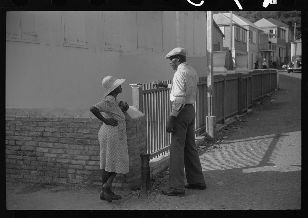Charlotte Amalie, St. Thomas Island, Virgin Islands. A side street. Sourced from the Library of Congress.