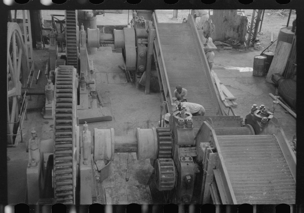[Untitled photo, possibly related to: Getting machinery ready for the grinding season, Bethlehem Sugar Mill, St. Croix…
