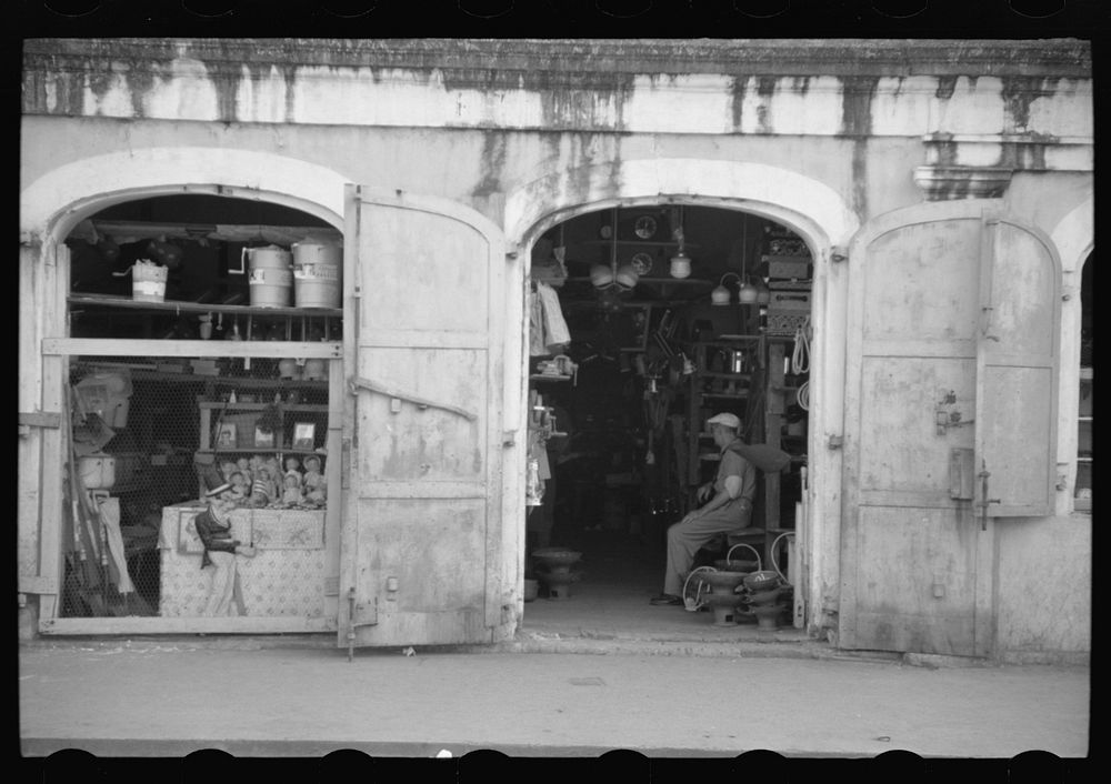 [Untitled photo, possibly related to: Charlotte Amalie, St. Thomas Island, Virgin Islands. A hardware and general store on…