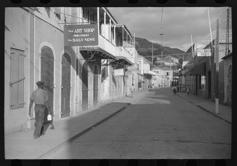 [Untitled photo, possibly related to: Charlotte Amalie, St. Thomas Island, Virgin Islands. The main street]. Sourced from…