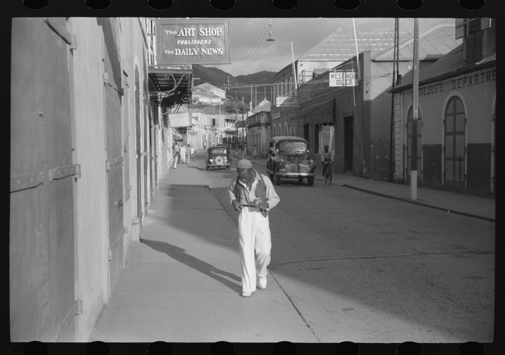 [Untitled photo, possibly related to: Charlotte Amalie, St. Thomas Island, Virgin Islands. The main street]. Sourced from…