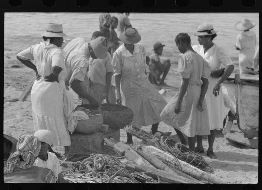 [Untitled photo, possibly related to: Buying produce at the waterfront in Christiansted. Most of the food comes in little…