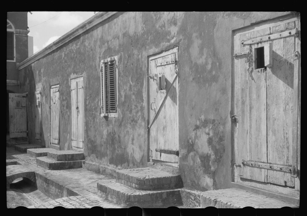 A jail at the old fort in Christiansted, Virgin Islands. Sourced from the Library of Congress.