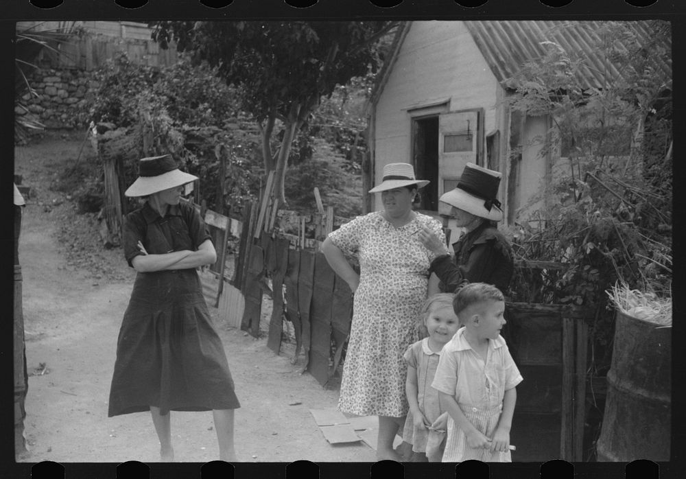 [Untitled photo, possibly related to: French-speaking women and children who live in the little colony known as the French…