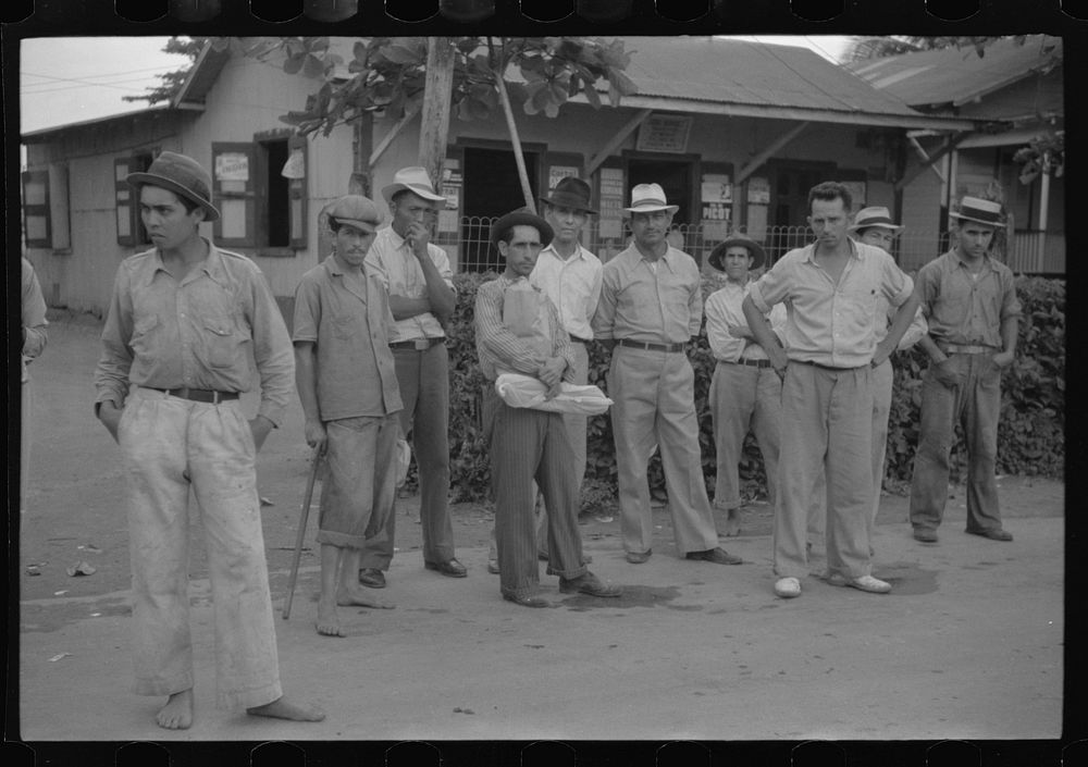 Yabucoa, Puerto Rico. Strikers at the sugar mill. Sourced from the Library of Congress.