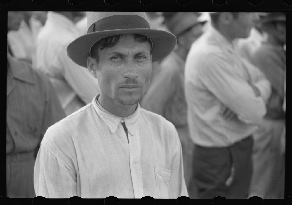 Yabucoa, Puerto Rico. Sugar worker at a strike meeting. Sourced from the Library of Congress.