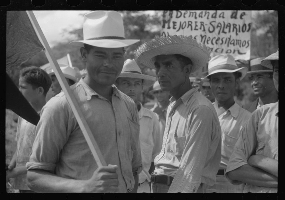 Yabucoa, Puerto Rico. Strikers near the sugar mill. Sourced from the Library of Congress.