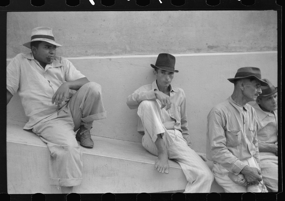 Yabucoa, Puerto Rico. Sugar workers at a strike meeting. Sourced from the Library of Congress.
