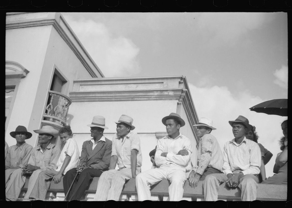 [Untitled photo, possibly related to: Yabucoa, Puerto Rico. Sugar worker at a strike meeting in Yabucoa]. Sourced from the…