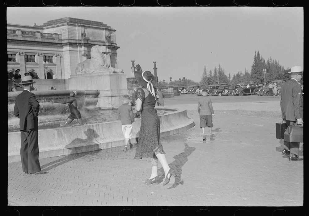 [Untitled photo, possibly related to: Swimming in fountain across from Union Station, Washington, D.C.]. Sourced from the…
