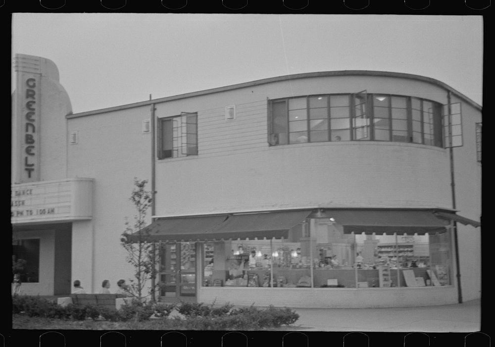 [Untitled photo, possibly related to: Theatre in Greenbelt business center, Maryland]. Sourced from the Library of Congress.