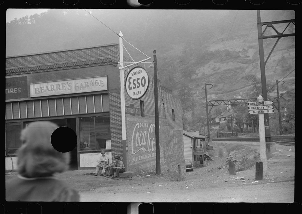 [Untitled photo, possibly related to: Garage, mining town, Davey, West Virginia]. Sourced from the Library of Congress.