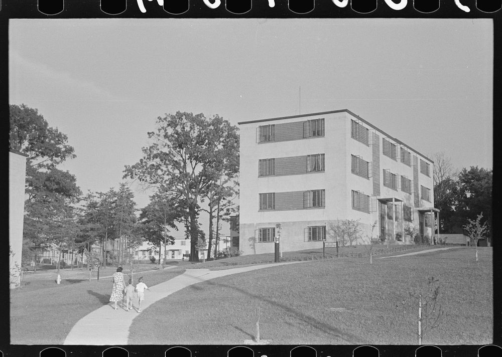 [Untitled photo, possibly related to: Greenbelt, Maryland, model community of the Resettlement Administration]. Sourced from…