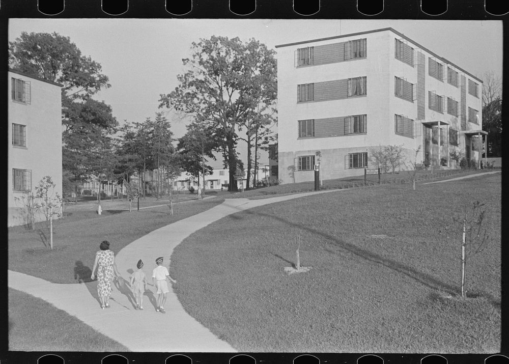 [Untitled photo, possibly related to: Greenbelt, Maryland, model community of the Resettlement Administration]. Sourced from…