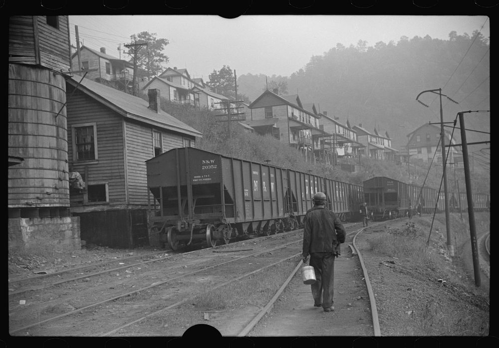 [Untitled photo, possibly related to: Miners going home from work, Caples, West Virginia]. Sourced from the Library of…