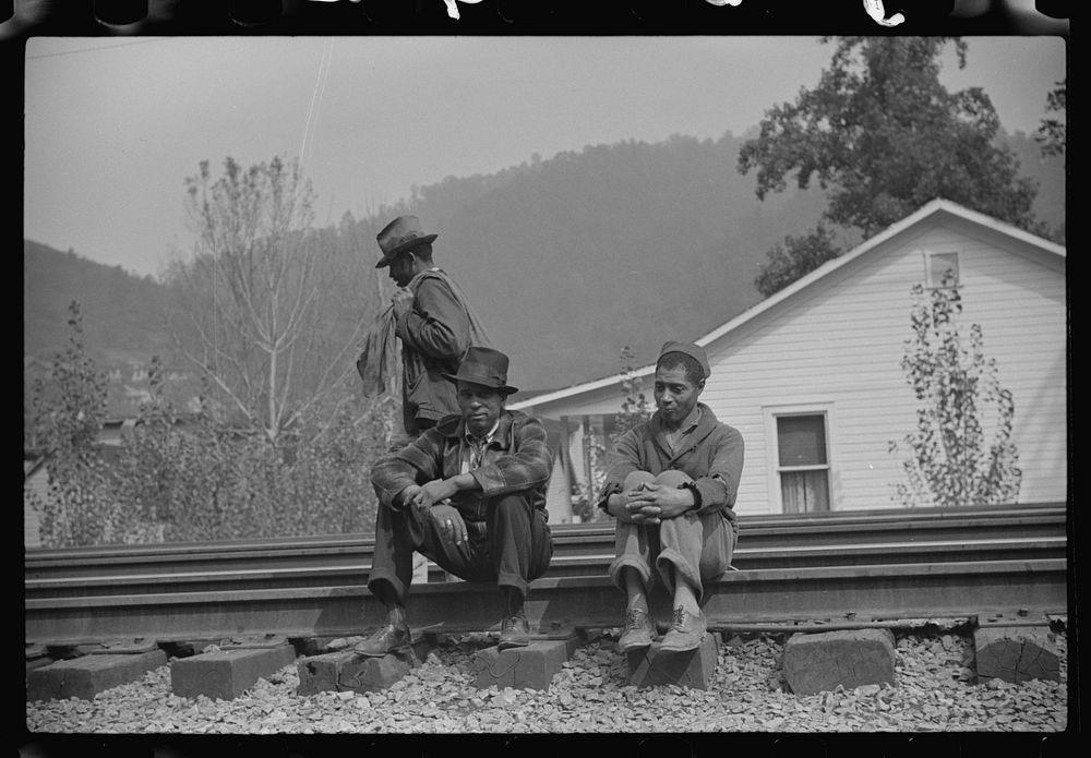 [Untitled photo, possibly related to: "Settin' around." Mining town, Davey, West Virginia]. Sourced from the Library of…
