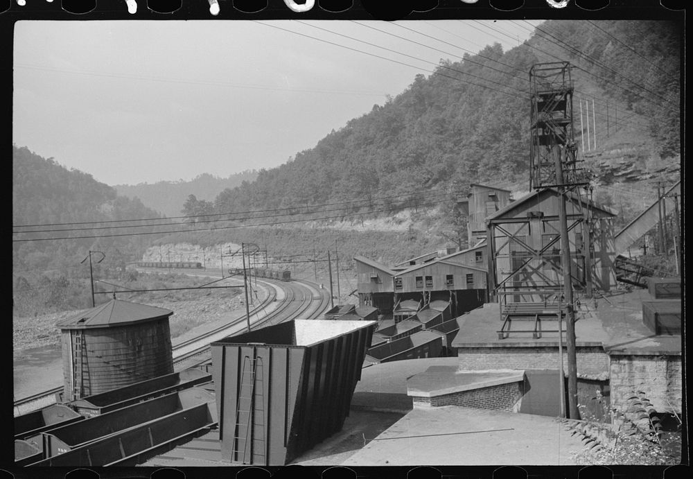 [Untitled photo, possibly related to: Coal mine tipple, Caples, West Virginia]. Sourced from the Library of Congress.