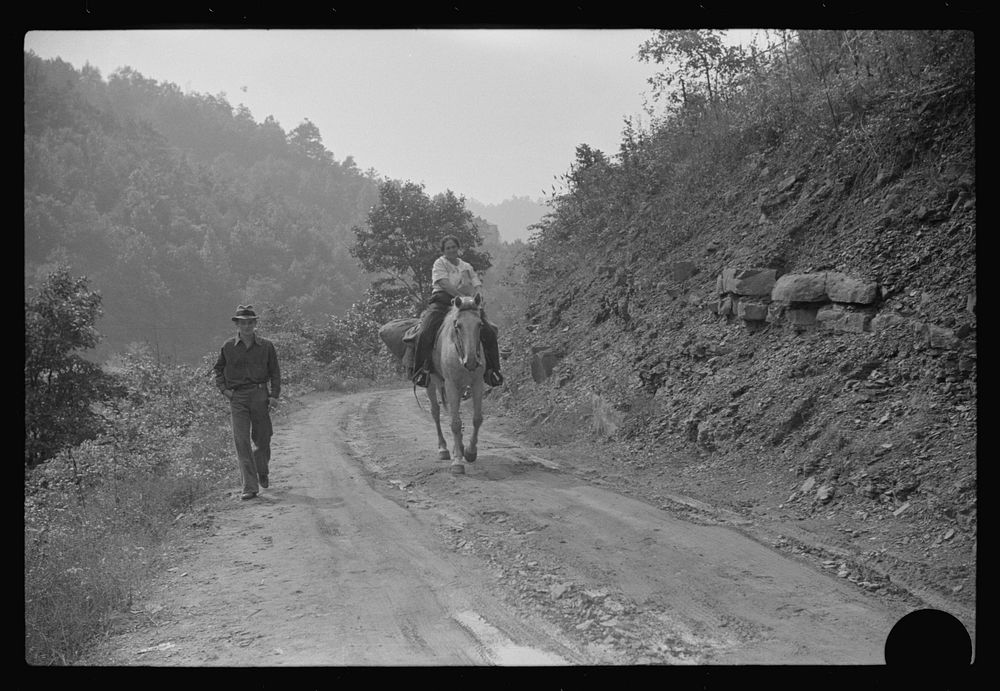 [Untitled photo, possibly related to: Coal miner's wife bringing groceries from company store, Caples, West Virginia].…