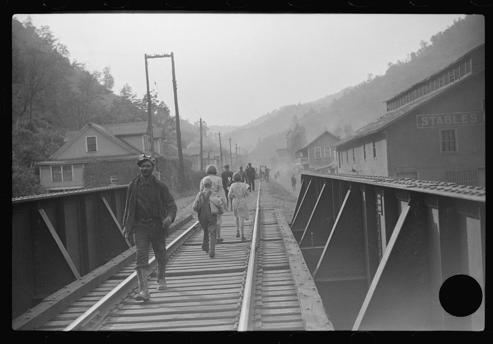[Untitled photo, possibly related to: Coal miners going home from work. Omar, West Virginia]. Sourced from the Library of…