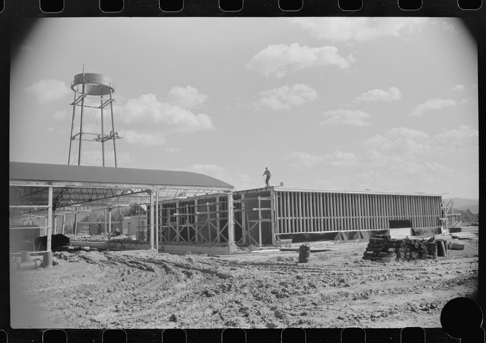 [Untitled photo, possibly related to: Construction of Dimension Plant at Tygart Valley, West Virginia]. Sourced from the…