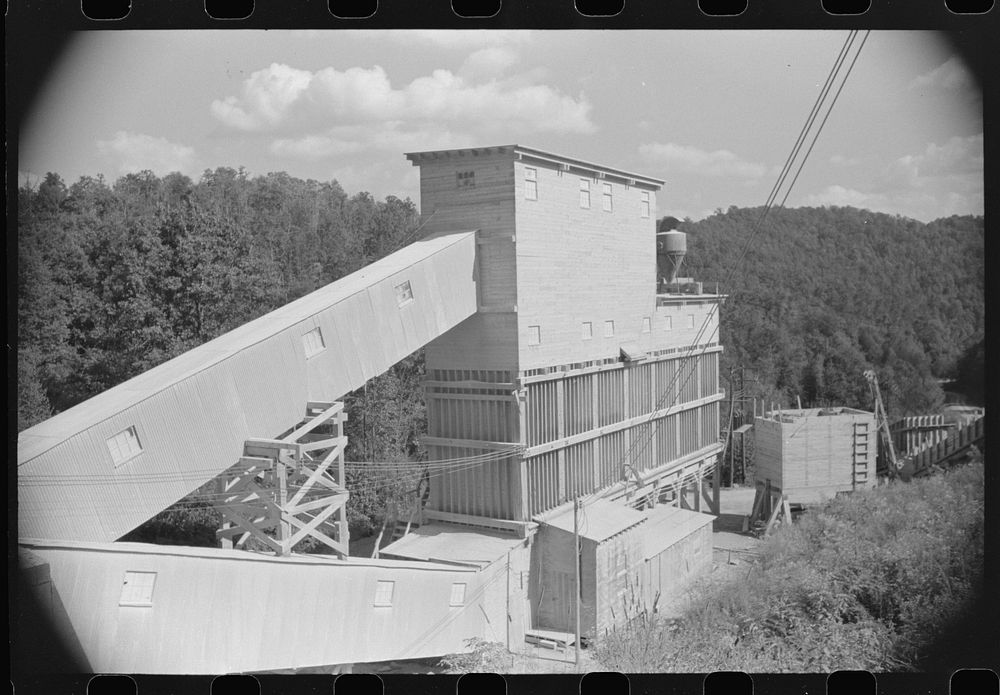 Rock crusher at quarry. Tygart Valley, West Virginia. Sourced from the Library of Congress.