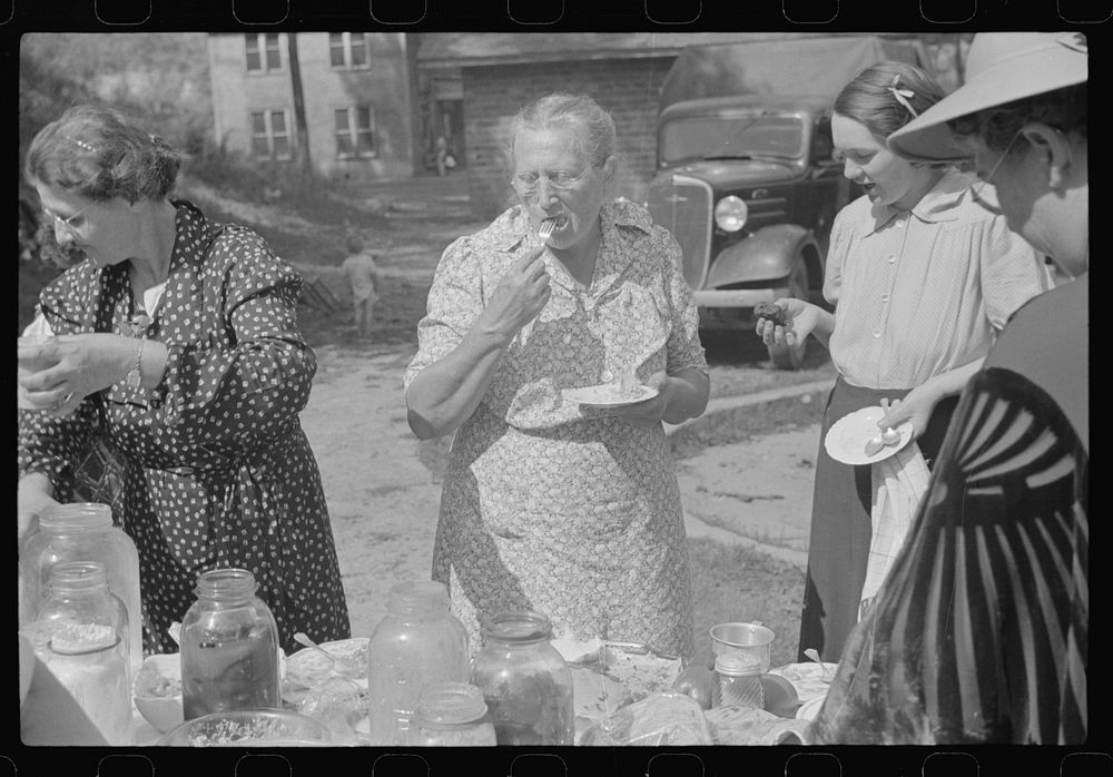 Women at Sunday school picnic, Jere, West Virginia by Marion Post Wolcott
