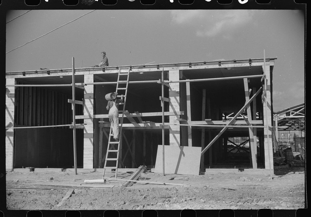 Construction of Dimension Plant at Tygart Valley, West Virginia. Sourced from the Library of Congress.