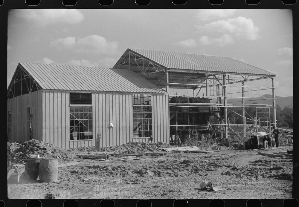 [Untitled photo, possibly related to: Construction of Dimension Plant at Tygart Valley, West Virginia]. Sourced from the…
