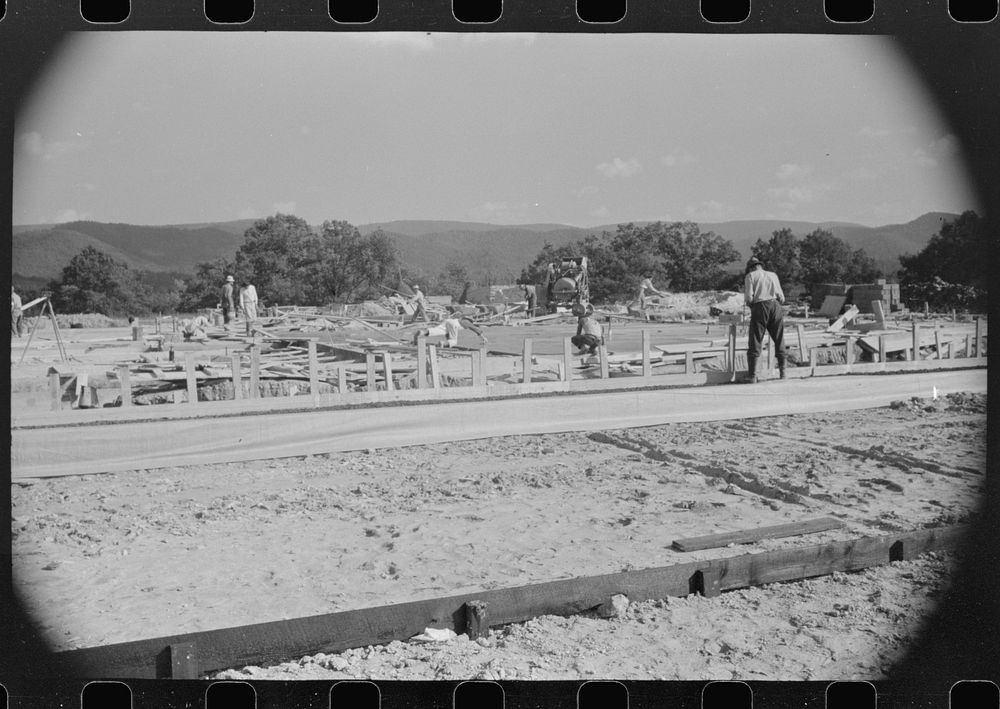 [Untitled photo, possibly related to: Construction work on new community building, Tygart Valley Homesteads, West Virginia].…