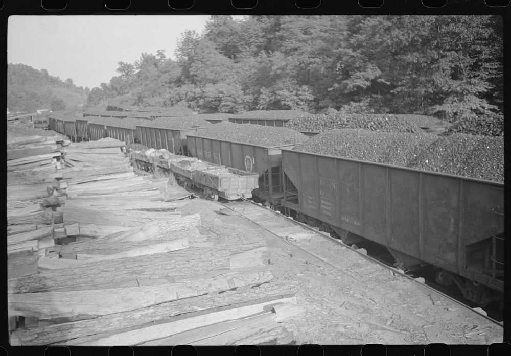 [Untitled photo, possibly related to: Coal cars, mining camp, Scotts Run, West Virginia]. Sourced from the Library of…