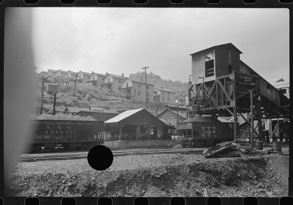 [Untitled photo, possibly related to: Company houses, coal mining section, Pursglove, Scotts Run, West Virginia]. Sourced…