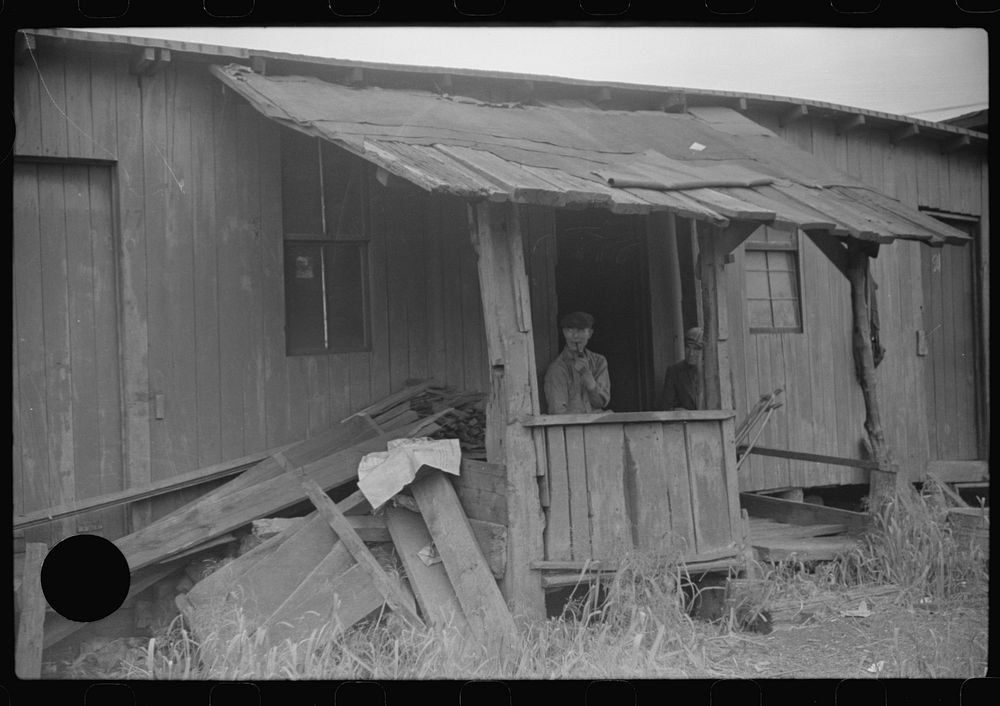 [Untitled photo, possibly related to: Former miners (note crutches). Scotts Run, West Virginia]. Sourced from the Library of…