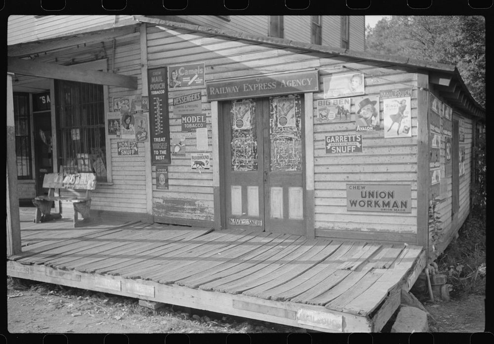 Storefront, coal mining camp, Scotts Run, West Virginia. Sourced from the Library of Congress.