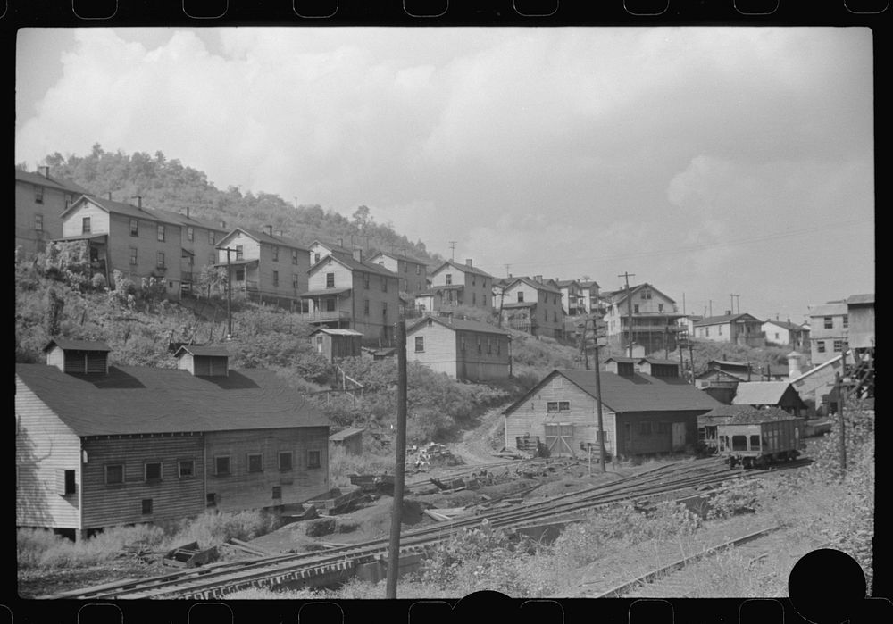 [Untitled photo, possibly related to: Company houses, coal mining section, Pursglove, Scotts Run, West Virginia]. Sourced…