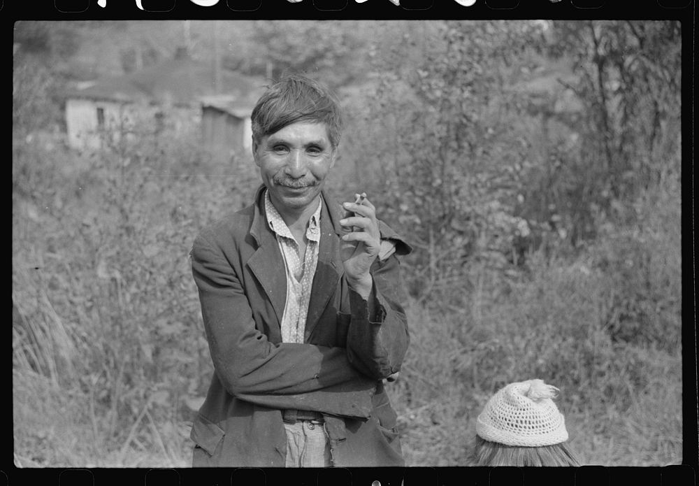 [Untitled photo, possibly related to: Mexican coal miner and child. Bertha Hill, Scotts Run, West Virginia] by Marion Post…