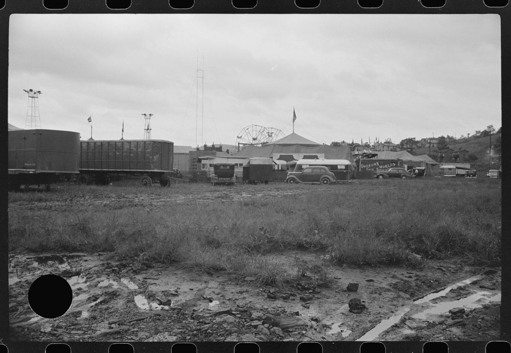 [Untitled photo, possibly related to: An outdoor carnival comes to the coal mining communities once a year. Granville, West…