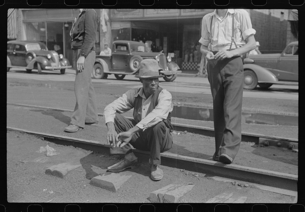 [Untitled photo, possibly related to: "Sittin' on the tracks." Mining town, Osage, West Virginia]. Sourced from the Library…