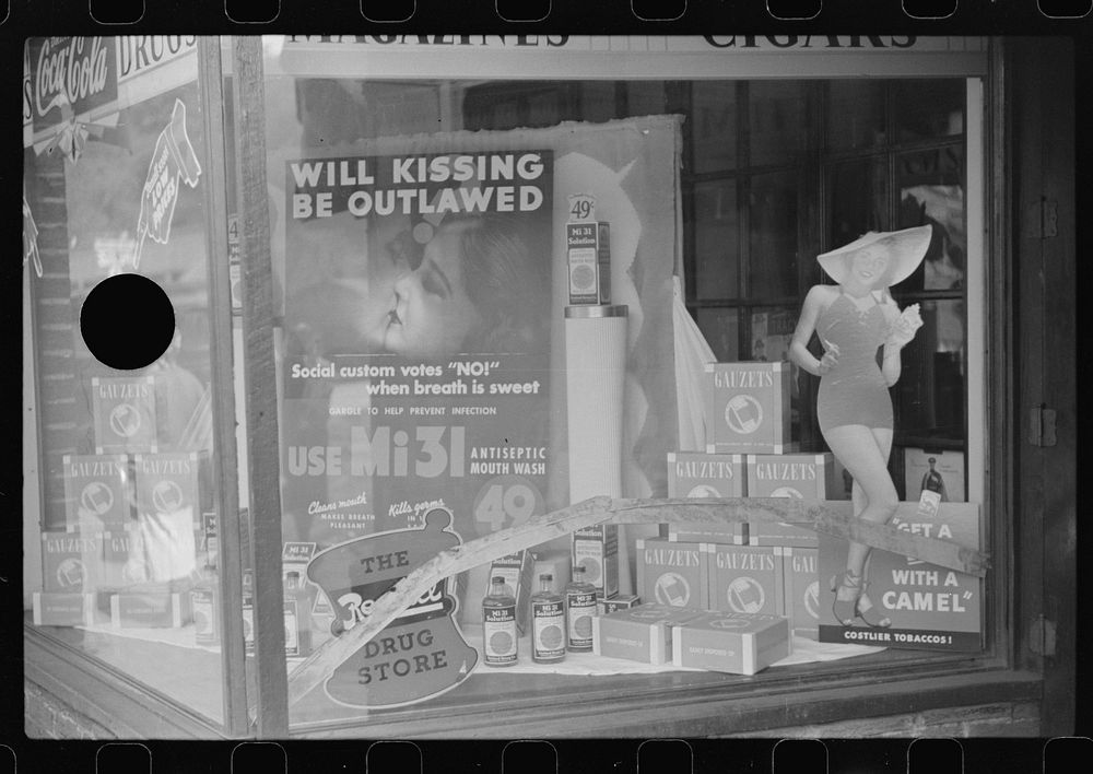[Untitled photo, possibly related to: Osage, on Scott's Run, West Virginia. Drugstore window display in mining town].…