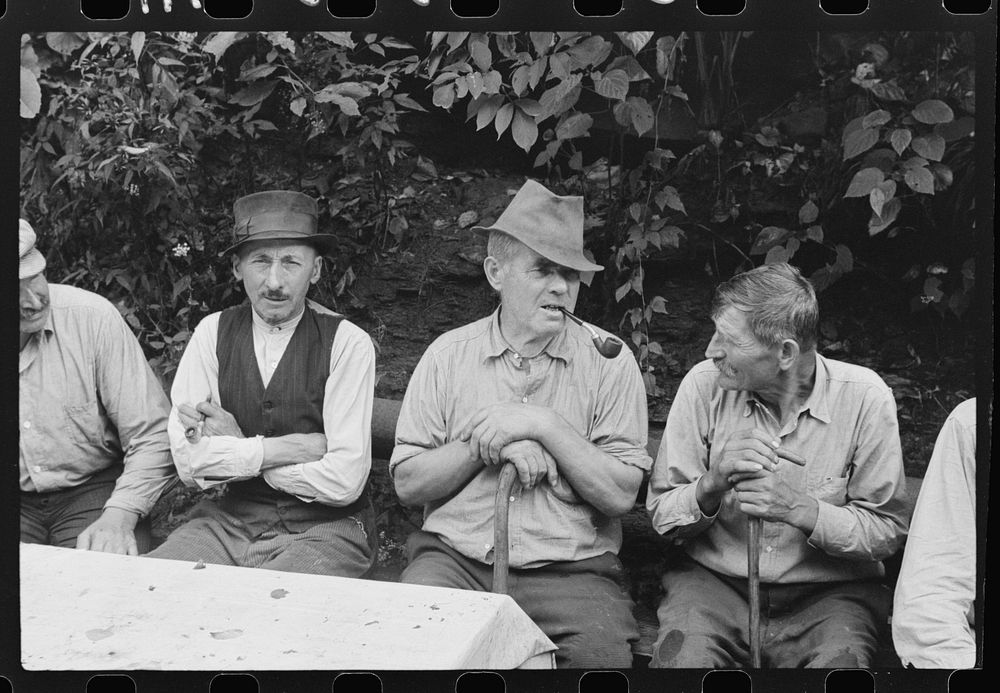 Bohemian coal miners, now unemployed, since mechanization of mines, Jere, Scotts Run, West Virginia. Sourced from the…