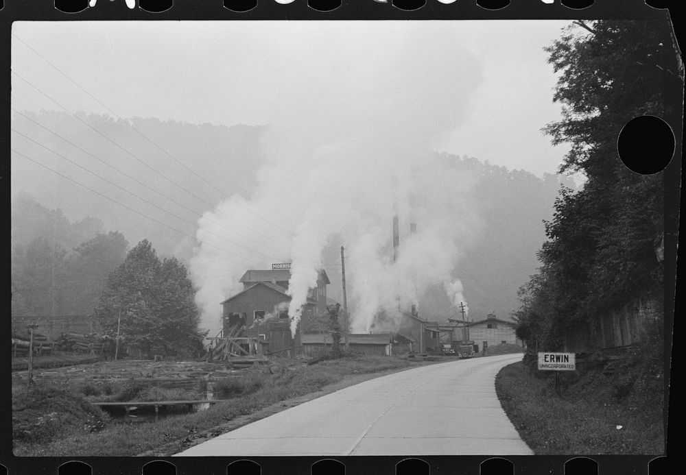 [Untitled photo, possibly related to: Morrison Gross and Company sawmill, Erwin, West Virginia]. Sourced from the Library of…