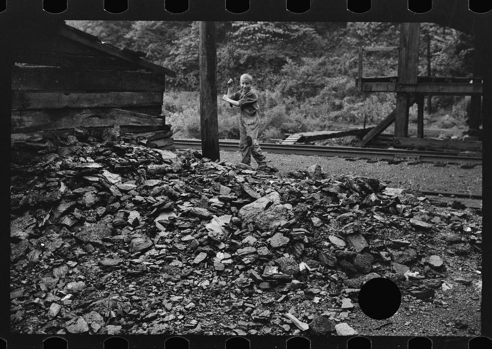 [Untitled photo, possibly related to: Children's favorite playground, around coal mine tipples. Pursglove, Scotts Run, West…