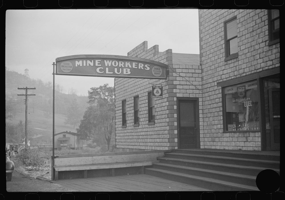 [Untitled photo, possibly related to: Miners' club, beer and dance hall, Scotts Run, West Virginia]. Sourced from the…