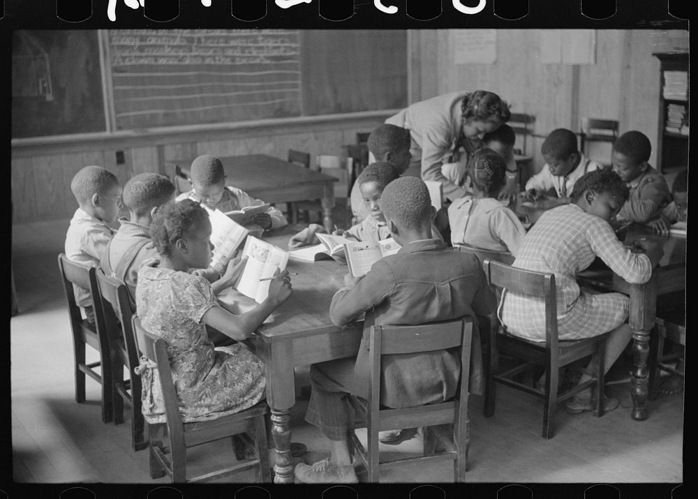 [Untitled photo, possibly related to: Primary class in new school, Prairie Farms, Montgomery, Alabama]. Sourced from the…
