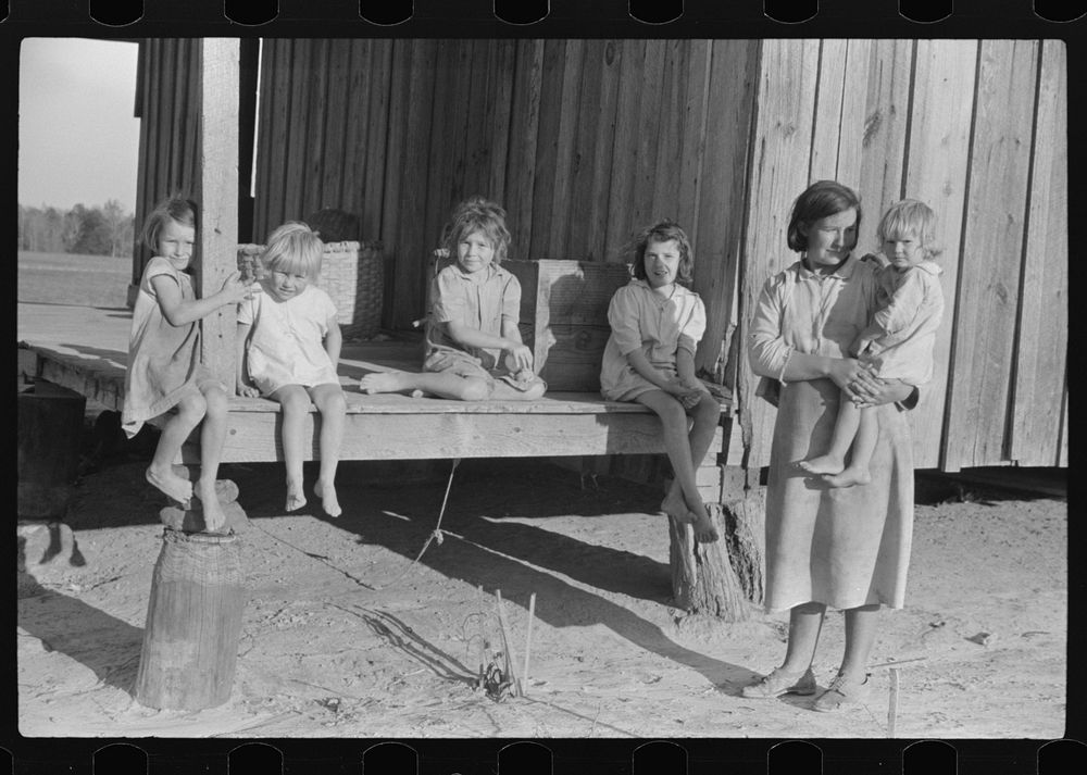 Some of Melody Tillery's family (rural rehabilitation client), Pike County, near Tray, Alabama. Sourced from the Library of…