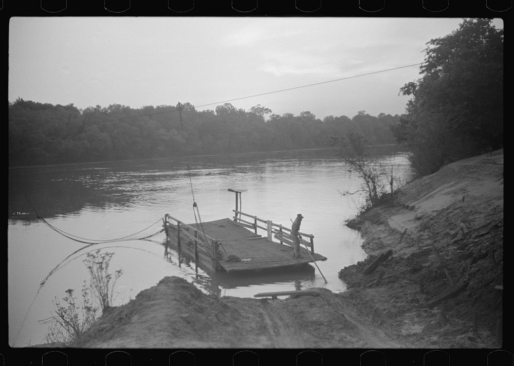 [Untitled photo, possibly related to: Old cable ferry between Camden and Gees Bend, Alabama]. Sourced from the Library of…