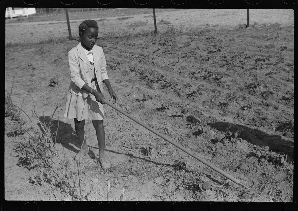 Working in school garden, Gees Bend, Alabama. Sourced from the Library of Congress.