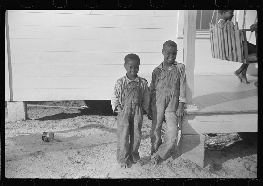 [Untitled photo, possibly related to: N.R.A. and Lindberg Pettway, sons of Nolan Pettway, Gees Bend, Alabama]. Sourced from…